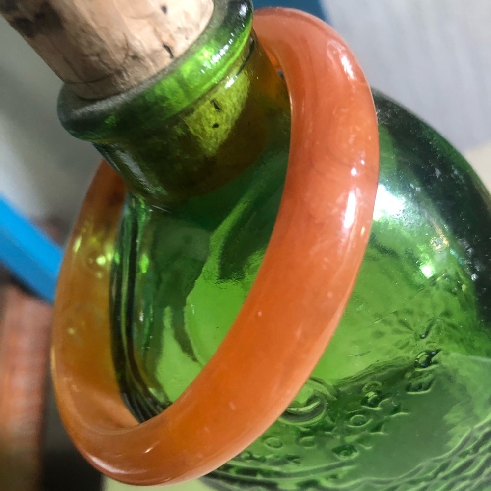 Vintage Pumpkin Lucite Bangle Bracelet
